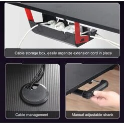 Grande Scrivania Gaming Regolabile Altezza 160x60cm Tavolo Gaming Scrivania PC Gaming Con LED RGB Regolabile In Altezza In Maniglia -Ufficio E Casa 93470080 4