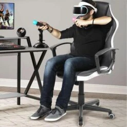 Sedia Poltrona Gaming Scrivana Ufficio Casa Regolabile Girevole Direzionale Bian -Ufficio E Casa 93984215 3