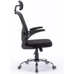 Sedia Da Ufficio Ergonomica Con Schienale Alto E Poggiatesta Braccioli 3D Nero -Ufficio E Casa 94091900 3