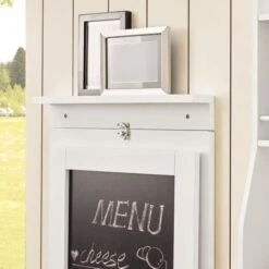 SoBuy Tavolo A Muro Tavolo Pieghevole Tavolo Cucina Bianco Con Lavagna Fwt20-W -Ufficio E Casa 9490740 3
