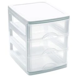 Trade Shop - Cassettiera Turia In Plastica 3 Cassetti 13.5x17x17cm In Vari Colori 11224g9 -Ufficio E Casa 95109805 3