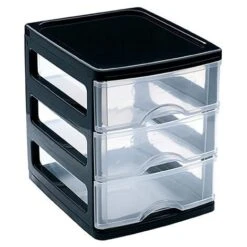 Trade Shop - Cassettiera Turia In Plastica 3 Cassetti 13.5x17x17cm In Vari Colori 11224g9 -Ufficio E Casa 95109805 4