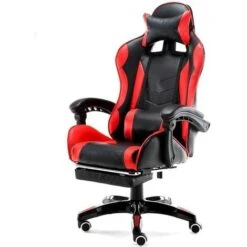 Sedia Poltrona Gaming Scrivania Ufficio Casa Reclinabile Con Poggiapiedi Rosso