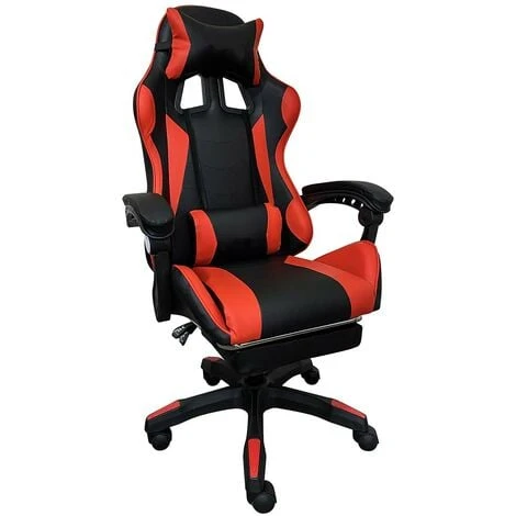 Sedia Poltrona Gaming Scrivania Ufficio Casa Reclinabile Con Poggiapiedi Rosso 6 Sedia Poltrona Gaming Scrivania Ufficio Casa Reclinabile Con Poggiapiedi Rosso - immagine 4