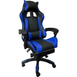 Sedia Poltrona Gaming Scrivania Ufficio Casa Reclinabile Con Poggiapiedi Blu -Ufficio E Casa 95532375 3
