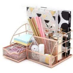 Organizzatore Da Scrivania/organizzatore Di Cancelleria/portapenne/ordinato Da Scrivania/organizzatore Multifunzione (oro Rosa) -Ufficio E Casa 95785551 3