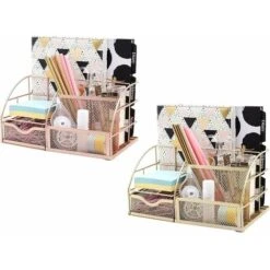 Organizzatore Da Scrivania/organizzatore Di Cancelleria/portapenne/ordinato Da Scrivania/organizzatore Multifunzione (oro Rosa) -Ufficio E Casa 95785551 5