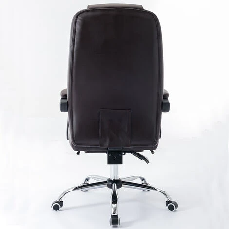 Sedia Presidenziale Da Ufficio Marrone Poltrona Scrivania Girevole E Poggiapiedi 7 Sedia Presidenziale Da Ufficio Marrone Poltrona Scrivania Girevole E Poggiapiedi - immagine 5