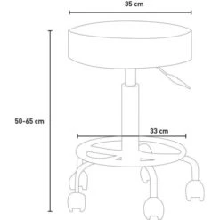 Sgabello Girevole Estetista Ergonomico Regolabile Imbottito Senzu Colore: Rosa -Ufficio E Casa 99956226 5